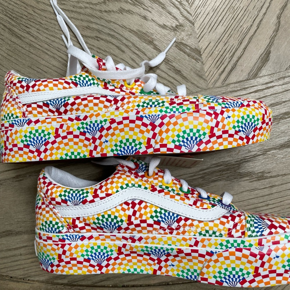 Funky rainbow platform Vans.  Never been worn!